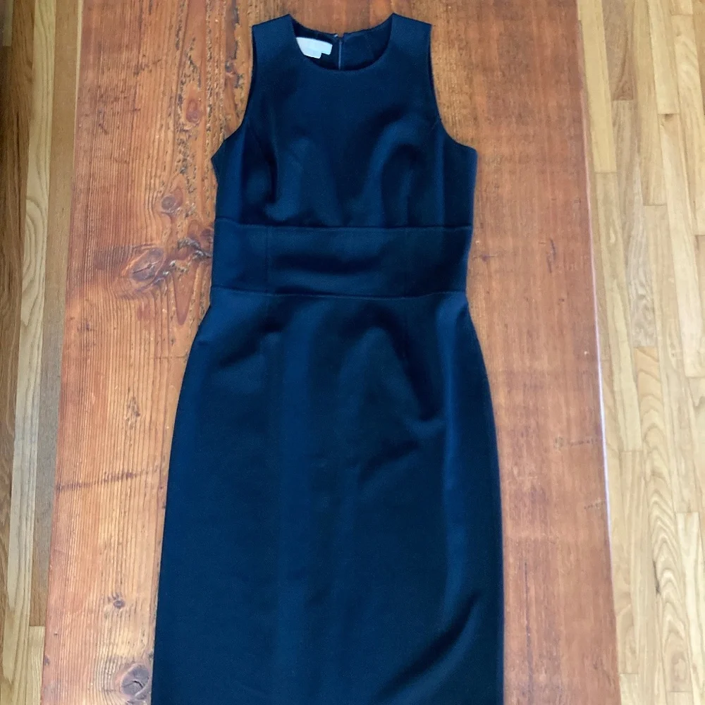 Michael Kors Italian Made Black Stretch Sleeveless Sheath Dress Size 12